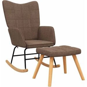 VIDAXL Sessel - Braun - Stilvoller Schaukelstuhl mit Fußhocker VIDAXL Sessel - Braun - Stilvoller Schaukelstuhl mit Fußhocker