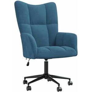 MAISONCHIC Chaise Relax en Velours Bleu - Relax Chair MAISONCHIC Chaise Relax en Velours Bleu - Relax Chair