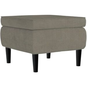 vidaXL Hocker mit Holzbeinen Hellgrau Samt - Fußhocker - Hocker vidaXL Hocker mit Holzbeinen Hellgrau Samt - Fußhocker - Hocker