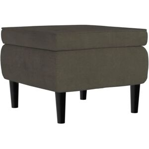 MAISONCHIC Holzbein Samt Grau Hocker - Wohndeko MAISONCHIC Holzbein Samt Grau Hocker - Wohndeko