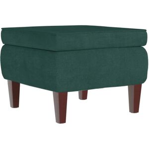 vidaXL Mørkegrøn Fløjl Fodskammel med Træben - Fodskammel vidaXL Mørkegrøn Fløjl Fodskammel med Træben - Fodskammel