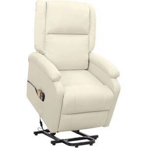 Poltrona Massaggio Elettrica VidaXL - Vibrazione, Regolabile, Crema Poltrona Massaggio Elettrica VidaXL - Vibrazione, Regolabile, Crema