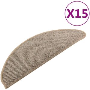 vidaXL Carpet Stair Treads Grey Brown 15 pcs - Carpet Stair Treads vidaXL Carpet Stair Treads Grey Brown 15 pcs - Carpet Stair Treads