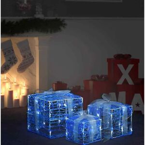 vidaXL 3x Decorative Acrylic Christmas Gift Boxes Cold White - Christmas Gift Boxes vidaXL 3x Decorative Acrylic Christmas Gift Boxes Cold White - Christmas Gift Boxes