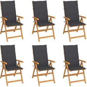 VidaXL Gartenstuhl-Set mit Kissen - Teak Anthrazit VidaXL Gartenstuhl-Set mit Kissen - Teak Anthrazit