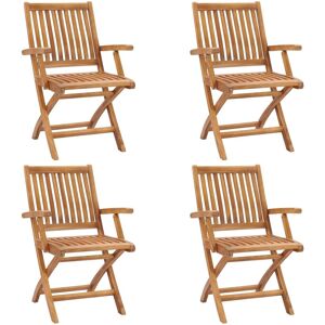 VidaXL Garden Chairs - 4 Folding Teak Wood Seats VidaXL Garden Chairs - 4 Folding Teak Wood Seats