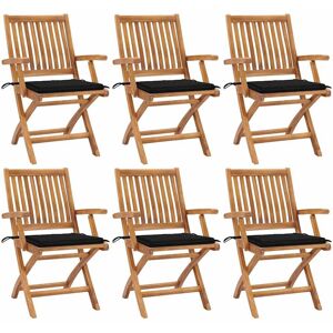 vidaXL Garten Klappstühle - Massiv Teak - Set aus 6 vidaXL Garten Klappstühle - Massiv Teak - Set aus 6