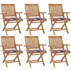 Vidaxl Teak Gartenstühle 6er-Set mit Kissen Vidaxl Teak Gartenstühle 6er-Set mit Kissen
