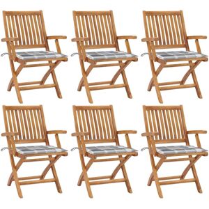 Vidaxl Teak Gartenklappstühle 6 pcs mit Kissen Vidaxl Teak Gartenklappstühle 6 pcs mit Kissen
