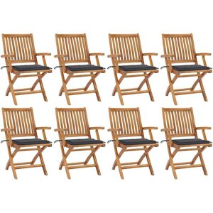 MAISONCHIC Teak Gartenstühle - Faltbar, mit Kissen - 8 Stück MAISONCHIC Teak Gartenstühle - Faltbar, mit Kissen - 8 Stück