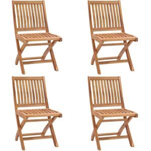 vidaXL Folding Garden Chairs - 4 pcs in Teak Wood vidaXL Folding Garden Chairs - 4 pcs in Teak Wood