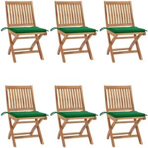 vidaXL Klappbare Gartenstühle mit Kissen - 6 Stück vidaXL Klappbare Gartenstühle mit Kissen - 6 Stück