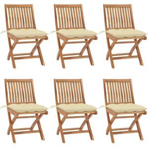 vidaXL Gartenstühle Klappbar Teak Holz mit Kissen vidaXL Gartenstühle Klappbar Teak Holz mit Kissen