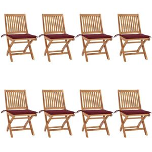 vidaXL Gartenstühle - Klappbar Teak mit Kissen vidaXL Gartenstühle - Klappbar Teak mit Kissen