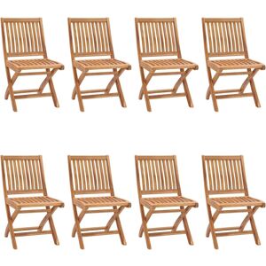 vidaXL Klappbare Gartenstühle mit Kissen - Teak Holz - 8 Stück vidaXL Klappbare Gartenstühle mit Kissen - Teak Holz - 8 Stück
