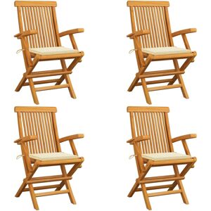 vidaXL Gartensessel - Teak Creme - Garten, Terrasse, Hof vidaXL Gartensessel - Teak Creme - Garten, Terrasse, Hof