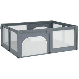 vidaXL Speelpen met 2 Deuren Lichtgrijs Oxford Stof - Speelpen vidaXL Speelpen met 2 Deuren Lichtgrijs Oxford Stof - Speelpen