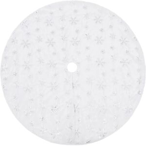 vidaXL White Faux Fur Christmas Tree Skirt - 150 cm Luxury vidaXL White Faux Fur Christmas Tree Skirt - 150 cm Luxury