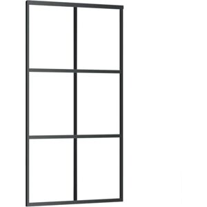 vidaXL Sliding Door ESG Glass Aluminium Black - Sliding Door - 102x205 cm vidaXL Sliding Door ESG Glass Aluminium Black - Sliding Door - 102x205 cm