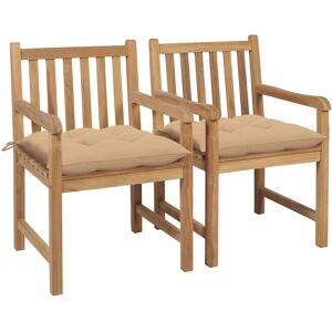 VidaXL Outdoor-Stuhl - Teak Beige 4er Set VidaXL Outdoor-Stuhl - Teak Beige 4er Set