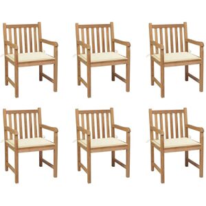 VidaXL Outdoor Stuhl - Teak Creme - 6 Stück VidaXL Outdoor Stuhl - Teak Creme - 6 Stück