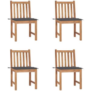 VidaXL Outdoor Sessel - Langlebige Teak 4 Stück Anthrazit VidaXL Outdoor Sessel - Langlebige Teak 4 Stück Anthrazit