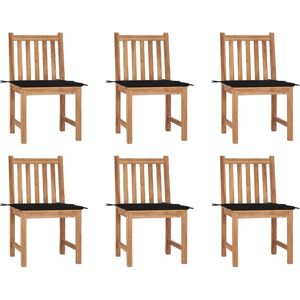 vidaXL Gartensessel - Langlebiges Teak, 6er-Set mit Kissen vidaXL Gartensessel - Langlebiges Teak, 6er-Set mit Kissen