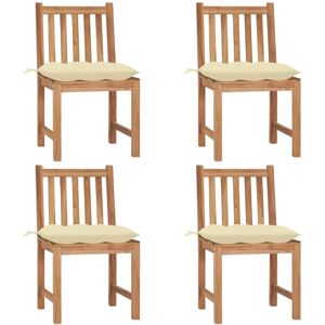 VidaXL Gartensessel - Teak Creme/Weiß - Robuste Gartenmöbel VidaXL Gartensessel - Teak Creme/Weiß - Robuste Gartenmöbel