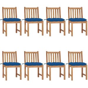 vidaXL Gartensessel - Teak Blau 8 Stk vidaXL Gartensessel - Teak Blau 8 Stk