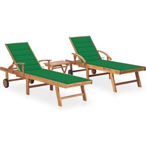 VidaXL Outdoor Chair - Teak Grün - Lounge, Verstellbarer Rücken VidaXL Outdoor Chair - Teak Grün - Lounge, Verstellbarer Rücken