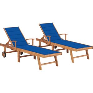 Chaise d'extérieur VidaXL - Teck Bleu - Résistante, Réglable, Avec Coussin - Publicité Chaise d'extérieur VidaXL - Teck Bleu - Résistante, Réglable, Avec Coussin - Publicité