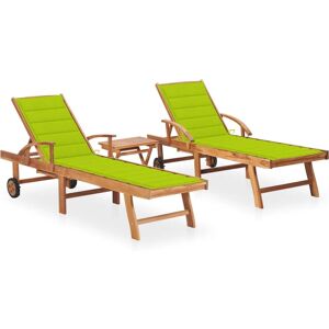 VidaXL Outdoor Stuhl - Verstellbarer Teak-Gartenliege mit Kissen VidaXL Outdoor Stuhl - Verstellbarer Teak-Gartenliege mit Kissen
