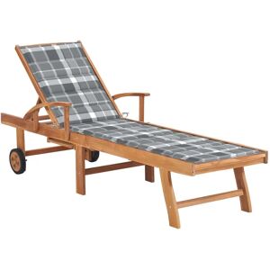 VidaXL Outdoor Chair - Verstellbarer Teak Lounge mit Kissen VidaXL Outdoor Chair - Verstellbarer Teak Lounge mit Kissen