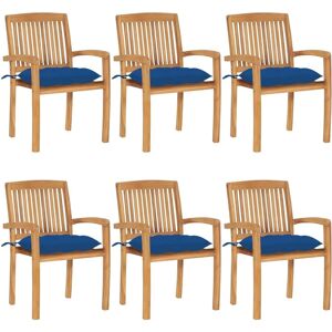vidaXL Stapelbare Gartensessel mit Kissen - Teakholz vidaXL Stapelbare Gartensessel mit Kissen - Teakholz