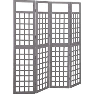 vidaXL Solid Fir Wood 4-Panel Room Divider - Privacy Screen vidaXL Solid Fir Wood 4-Panel Room Divider - Privacy Screen