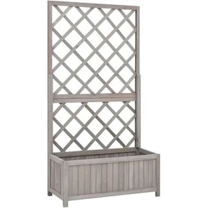 vidaXL Garden trellis with flower box Grey - 70x30x135 cm - Garden trellis with flower box vidaXL Garden trellis with flower box Grey - 70x30x135 cm - Garden trellis with flower box