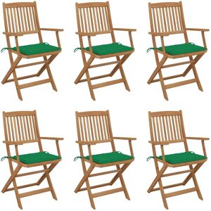 VidaXL Gartenstuhl - Klappbarer Holzstuhl mit Kissen VidaXL Gartenstuhl - Klappbarer Holzstuhl mit Kissen