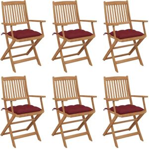 vidaXL 3075045 Gartenstuhl Terrasse Polster Akazienholz Rot - Gartenstuhl vidaXL 3075045 Gartenstuhl Terrasse Polster Akazienholz Rot - Gartenstuhl