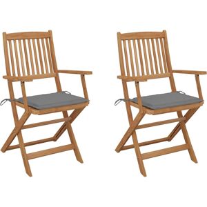 Set de Scaune de Grădină VidaXL - Scaune din Lemn de Acacia cu Perne Set de Scaune de Grădină VidaXL - Scaune din Lemn de Acacia cu Perne