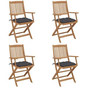 Scaun de exterior VidaXL - Set de scaune pliabile cu perne Scaun de exterior VidaXL - Set de scaune pliabile cu perne