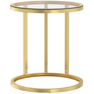 vidaXL Modell 343369 Gold und Transparent Temperiertes Glas Beistelltisch - Beistelltisch vidaXL Modell 343369 Gold und Transparent Temperiertes Glas Beistelltisch - Beistelltisch