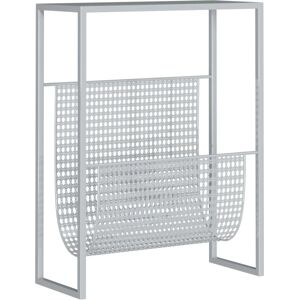 vidaXL Silver Steel Magazine Rack - Storage Unit for Magazines vidaXL Silver Steel Magazine Rack - Storage Unit for Magazines
