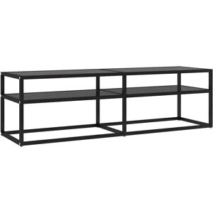vidaXL TV Cabinet Black Tempered Glass - TV Cabinet vidaXL TV Cabinet Black Tempered Glass - TV Cabinet