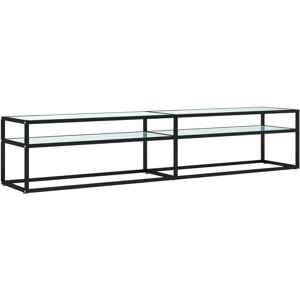 vidaXL TV Cabinet White Marble Tempered Glass - TV cabinet vidaXL TV Cabinet White Marble Tempered Glass - TV cabinet