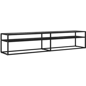 vidaXL TV Cabinet Black Marble Tempered Glass Stereo Hifi Cabinet TV Stand - TV Cabinet vidaXL TV Cabinet Black Marble Tempered Glass Stereo Hifi Cabinet TV Stand - TV Cabinet