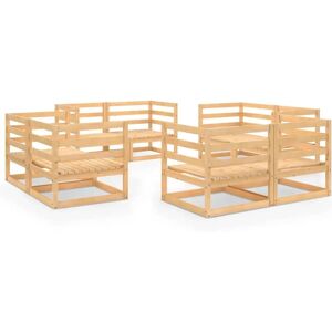 vidaXL Garden Lounge Set Outdoor Furniture Set Wooden 8 Piece Solid Wood Pine - Garden Lounge Set vidaXL Garden Lounge Set Outdoor Furniture Set Wooden 8 Piece Solid Wood Pine - Garden Lounge Set