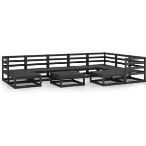 vidaXL 3075763 utendørs møbelsett - Hage lounge 10 deler svart gran vidaXL 3075763 utendørs møbelsett - Hage lounge 10 deler svart gran