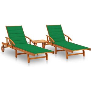 VidaXL Outdoor Stuhl-Set - Verstellbarer Akazien Holz Lounge mit Tisch VidaXL Outdoor Stuhl-Set - Verstellbarer Akazien Holz Lounge mit Tisch