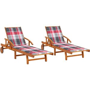 vidaXL Gartenset aus Akazienholz, verstellbar, mit Kissen vidaXL Gartenset aus Akazienholz, verstellbar, mit Kissen