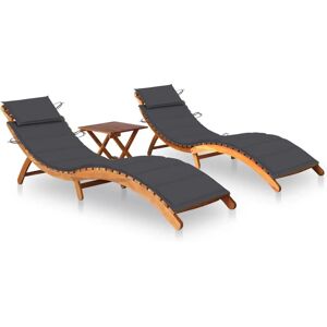 vidaXL Outdoor Chair - Klappbares Akazienholz Lounge-Set mit Kissen vidaXL Outdoor Chair - Klappbares Akazienholz Lounge-Set mit Kissen